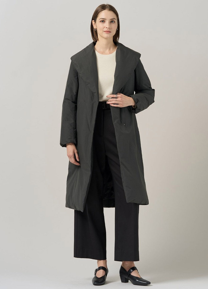 緞光簡約腰帶長寬褲